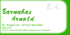 barnabas arnold business card