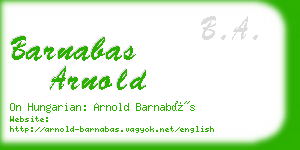 barnabas arnold business card